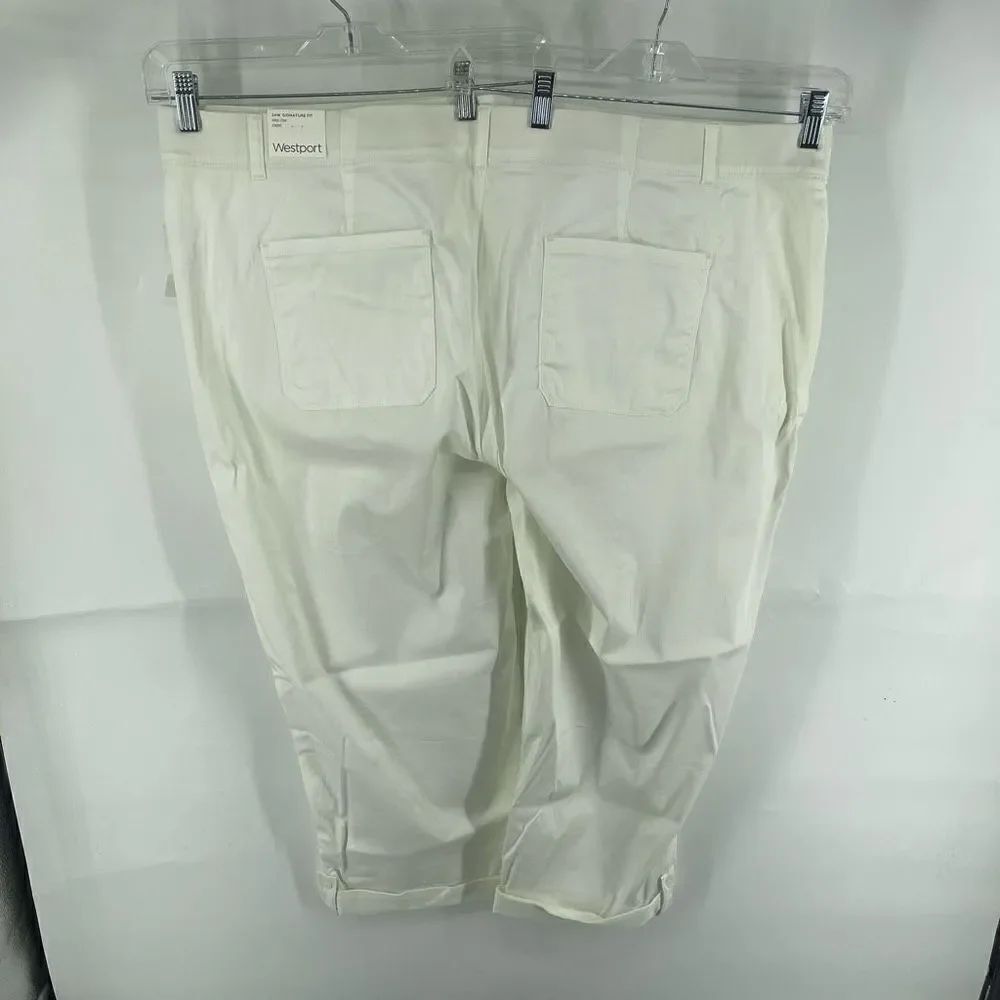 Westport Women's Capri Pants Cuffed Hem Mid Rise Signature Fit Cream Size 24W - Picture 13 of 16